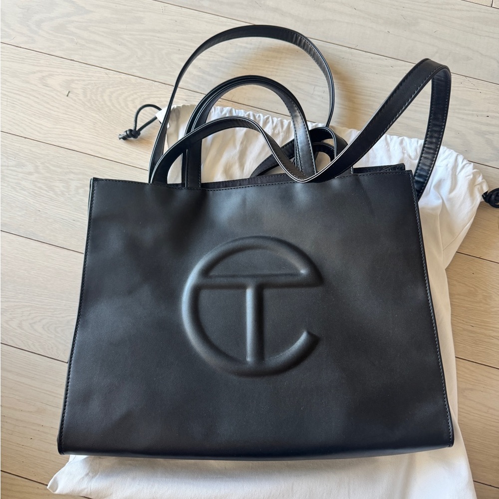 Telfar Black Tote Bag - medium